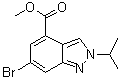 6-溴-2-异丙基-2H-吲唑-4-羧酸甲酯分子结构 (CAS 1346702-53-1)