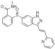 N-甲基-2-[[3-[(1E)-2-(2-吡啶基)乙烯基]-1H-吲唑-6-基]亚磺酰基]苯甲酰胺分子结构 (CAS 1347304-18-0)
