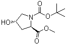 (2R,4S)-4-羟基吡咯烷-1,2-二羧酸 1-叔丁酯 2-甲酯分子结构 (CAS 135042-17-0)