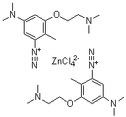 CAS # 135072-82-1, Bis[5-(dimethylamino)-3-[2-(dimethylamino)ethoxy]-2-methylbenzenediazonium] (T-4)-tetrachlorozincate