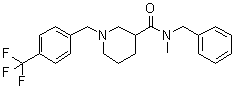 N-甲基-N-(苯基甲基)-1-[[4-(三氟甲基)苯基]甲基]-3-哌啶甲酰胺分子结构 (CAS 1350920-22-7)