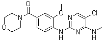 structure of CAS# 1351758-81-0, [4-[[5-氯-4-(甲基氨基)-2-嘧啶基]氨基]-3-甲氧基苯基]-4-吗啉基甲酮