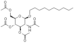 structure of CAS# 135198-04-8, 癸基 2-(乙酰氨基)-2-脱氧-beta-D-吡喃葡萄糖苷 3,4,6-三乙酸酯