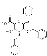 4-甲基苯基 2,3-二-O-苄基-1-硫代-beta-D-吡喃葡糖苷酸甲酯分子结构 (CAS 1352561-81-9)
