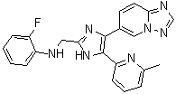 structure of CAS# 1352608-82-2, N-[[4-([1,2,4]三唑并[1,5-a]吡啶-6-基)-5-(6-甲基吡啶-2-基)-1H-咪唑-2-基]甲基]-2-氟苯胺