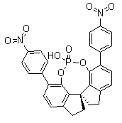 structure of CAS# 1352810-37-7, (11aR)-10,11,12,13-Tetrahydro-5-hydroxy-3,7-bis(4-nitrophenyl)-diindeno[7,1-de:1',7'-fg][1,3,2]dioxaphosphocin-5-oxide