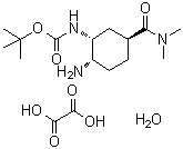 structure of CAS# 1353893-22-7, N-[(1R,2S,5S)-2-Amino-5-[(dimethylamino)carbonyl]cyclohexyl]carbamic acid 1,1-dimethylethyl ester ethanedioate hydrate (1:1:1)