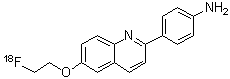 4-[6-[2-(氟-18)乙氧基]-2-喹啉基]苯胺分子结构 (CAS 1354653-91-0)