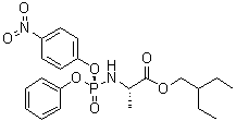 N-[(S)-(4-硝基苯氧基)苯氧基亚膦酰]-L-丙氨酸 2-乙基丁基酯分子结构 (CAS 1354823-36-1)
