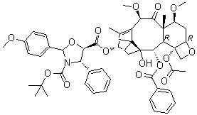 CAS # 1354900-66-5, (4S,5R)-2-(4-Methoxyphenyl)-4-phenyl-3,5-oxazolidinedicarboxylic acid 5-[(2aR,4S,4aS,6R,9S,11S,12S,12aR,12bS)-12b-(acetyloxy)-12-(benzoyloxy)-2a,3,4,4a,5,6,9,10,11,12,12a,12b-dodecahydro-11-hydroxy-4,6-dimethoxy-4a,8,13,13-tetramethyl-5-oxo-7,11-methano-1H-cyclodeca[3,4]benz[1,2-b]oxet-9-yl] 3-(1,1-dimethylethyl) ester