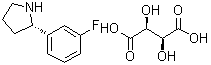 (S)-2-(3-氟苯基)吡咯烷 d-酒石酸盐分子结构 (CAS 1355239-03-0)