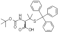 N-[叔丁氧羰基]-3-[(三苯基甲基)硫基]-L-缬氨酸分子结构 (CAS 135592-13-1)
