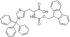 N-芴甲氧羰基-N'-三苯甲基-D-组氨酸分子结构 (CAS 135610-90-1)