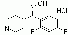 structure of CAS# 135634-18-3, (2,4-二氟苯基)-(4-哌啶基)甲酮肟盐酸盐