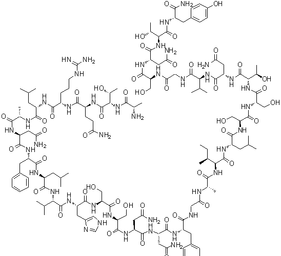 CAS # 135702-23-7, Human amylin 8-37, L-Alanyl-L-threonyl-L-glutaminyl-L-arginyl-L-leucyl-L-alanyl-L-asparaginyl-L-phenylalanyl-L-leucyl-L-valyl-L-histidyl-L-seryl-L-seryl-L-asparaginyl-L-asparaginyl-L-phenylalanylglycyl-L-alanyl-L-isoleucyl-L-leucyl-L-seryl-L-seryl-L-threonyl-L-asparaginyl-L-valylglycyl-L-seryl-L-asparaginyl-L-threonyl-L-tyrosinamide