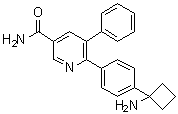6-[4-(1-氨基环丁基)苯基]-5-苯基-3-吡啶甲酰胺分子结构 (CAS 1357158-81-6)