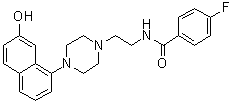 CAS # 135722-26-8, 4-Fluoro-N-[2-[4-(7-hydroxy-1-naphthalenyl)-1-piperazinyl]ethyl]benzamide