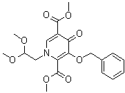 structure of CAS# 1357289-08-7, 1-(2,2-Dimethoxyethyl)-1,4-dihydro-4-oxo-3-(phenylmethoxy)-2,5-pyridinedicarboxylic acid 2,5-dimethyl ester
