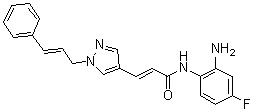 (2E)-N-(2-氨基-4-氟苯基)-3-[1-(3-苯基-2-丙烯-1-基)-1H-吡唑-4-基]-2-丙烯酰胺分子结构 (CAS 1357389-11-7)