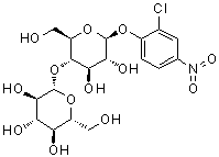 2'-氯-4'-硝基苯基beta-D-纤维二糖苷分子结构 (CAS 135743-28-1)