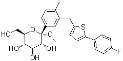 CAS # 1358581-37-9, Methyl 1-C-[3-[[5-(4-fluorophenyl)-2-thienyl]methyl]-4-methylphenyl]-alpha-D-glucopyranoside