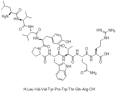 structure of CAS# 135861-77-7, L-亮氨酰-L-缬氨酰-L-缬氨酰-L-酪氨酰-L-脯氨酰-L-色氨酰-L-苏氨酰-L-谷氨酰胺酰-L-精氨酸
