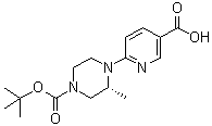 (3R)-4-(5-羧基-2-吡啶基)-3-甲基-1-哌嗪羧酸叔丁酯分子结构 (CAS 1359658-38-0)