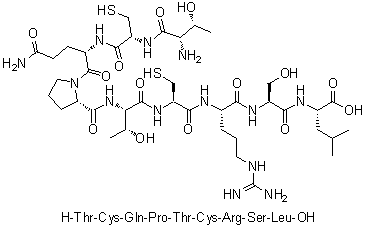 L-苏氨酰-L-半胱氨酰-L-谷氨酰胺酰-L-脯氨酰-L-苏氨酰-L-半胱氨酰-L-精氨酰-L-丝氨酰-L-亮氨酸分子结构 (CAS 1360860-18-9)