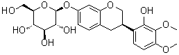 structure of CAS# 136087-29-1, 2'-Hydroxy-3',4'-dimethoxyisoflavan 7-beta-D-glucoside