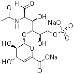2-(乙酰氨基)-2-脱氧-4-O-(4-脱氧-alpha-L-苏式-己-4-烯吡喃糖基)-D-葡萄糖 6-(硫酸氢酯)二钠盐分子结构 (CAS 136098-06-1)