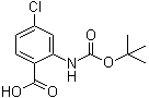 2-[(叔丁氧羰基)氨基]-4-氯苯甲酸分子结构 (CAS 136290-47-6)