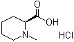 (S)-1-甲基-2-哌啶羧酸盐酸盐分子结构 (CAS 136312-85-1)