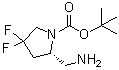 (2S)-2-(氨基甲基)-4,4-二氟-1-吡咯烷羧酸叔丁酯分子结构 (CAS 1363384-67-1)