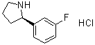 (2R)-2-(3-氟苯基)吡咯烷盐酸盐分子结构 (CAS 1364890-61-8)