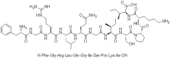 L-苯丙氨酰甘氨酰-L-精氨酰-L-亮氨酰-L-谷氨酰胺酰甘氨酰-L-异亮氨酰-L-丝氨酰-L-脯氨酰-L-赖氨酰-L-异亮氨酸分子结构 (CAS 1365259-58-0)