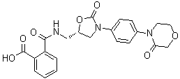CAS 登录号：1365267-37-3, (S)-2-(((2-氧代-3-(4-(3-氧代吗啉基)苯基)恶唑烷-5-基)甲基)氨基甲酰)苯甲酸