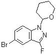 structure of CAS# 1365889-96-8, 5-溴-3-氟-1-(四氢-2H-吡喃-2-基)-1H-吲唑