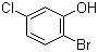 2-溴-5-氯苯酚分子结构 (CAS 13659-23-9)