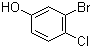 3-溴-4-氯苯酚分子结构 (CAS 13659-24-0)