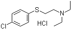 CAS # 13663-07-5, 2-(4-Chlorophenylthio)triethylamine hydrochloride, 2-(4-Chlorophenylthio)triethylammonium chloride, CPTA, Chlorophenylthiotriethylamine hydrochloride, N,N-Diethyl-2-[(4-chlorophenyl)thio]ethanaminium chloride, [2-(4-Chlorophenylthio)ethyl]diethylamine hydrochloride