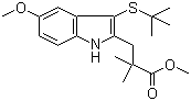 3-(叔丁硫基)-5-甲氧基-alpha,alpha-二甲基-1H-吲哚-2-丙酸甲酯分子结构 (CAS 136694-54-7)