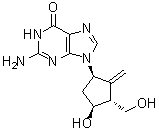 2-Amino-1,9-dihydro-9-[(1R,3R,4S)-4-hydroxy-3-(hydroxymethyl)-2-methylenecyclopentyl]-6H-purin-6-one molecular structure (CAS 1367369-78-5)