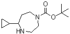 5-Cyclopropylhexahydro-1H-1,4-diazepine-1-carboxylic acid 1,1-dimethylethyl ester molecular structure (CAS 1369494-04-1)