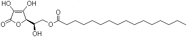L-抗坏血酸棕榈酸酯分子结构 (CAS 137-66-6)