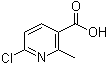 6-氯-2-甲基-3-吡啶甲酸分子结构 (CAS 137129-98-7)
