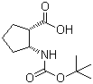 structure of CAS# 137170-89-9, (1S,2R)-2-(tert-Butoxycarbonylamino)cyclopentanecarboxylic acid