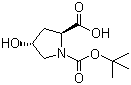 Boc-L-羟脯氨酸分子结构 (CAS 13726-69-7)