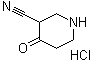 4-氧代-3-哌啶甲腈盐酸盐分子结构 (CAS 1373253-28-1)