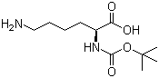 N-Boc-L-赖氨酸分子结构 (CAS 13734-28-6)