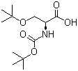 N-BOC-O-叔丁基-L-丝氨酸分子结构 (CAS 13734-38-8)